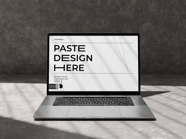 Laptop mockup with design placeholder