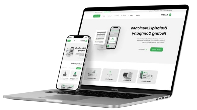 Laptop and phone displaying website design